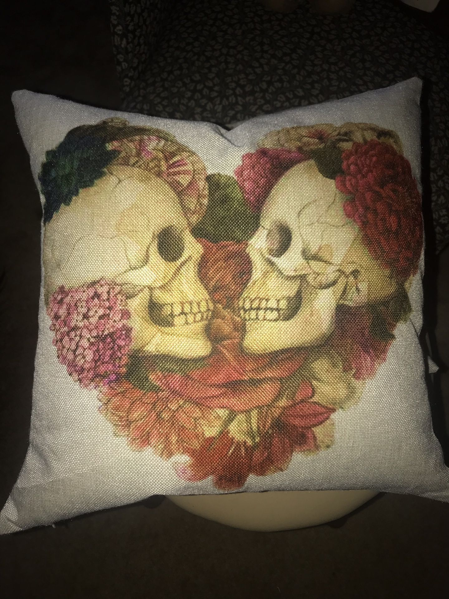 Skull heart pillows