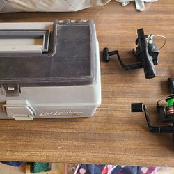 Fishing Rod, Reel, and Tackle Box