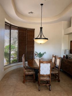 Large Oil-Rubbed Bronze Bowl Chandelier – Excellent Condition