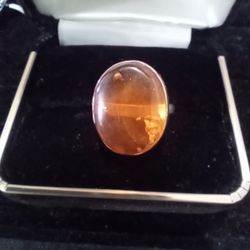NEW Size 9 Amber Sterling Silver Ring