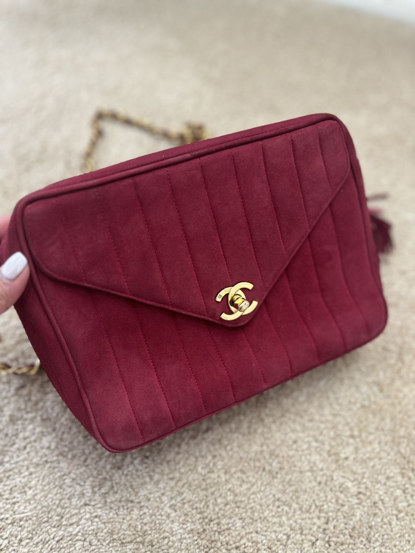 Chanel Suede Camera Bag Vintage