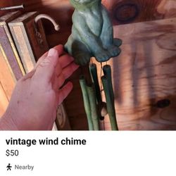 Vintage Windchime  Cat