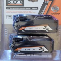 Ridgid 2 Pack Batteries 