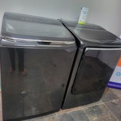 SAMSUNG SET STEAM WASHER AND ELECTRIC DRYER 