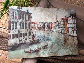 Venice Canal Scene Canvas Wall Art
