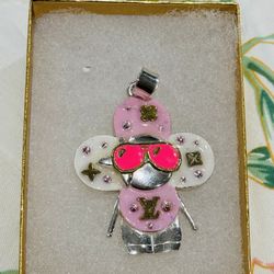 Lv Mascot Charm Silver 