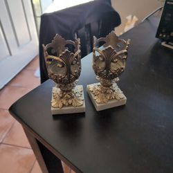 Gothic Gold Candle Holders With Marble Bases