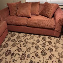 3-Piece Vintage Style Red Sofa - Elegant And Comfortable 