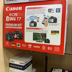 Canon Camera Premium Bundle Rebel T7 And 2 Lenses