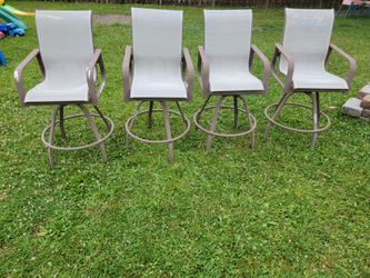 (4) Swiveling Cafe High Back Chairs