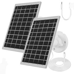 New 2 Pack Ring Camera Solar Panel, 7W Small Solar Panels Supply for Ring Stick Up Cam Battery, Ring Spotlight Cam Plus/Pro, IP65 Waterproof Ring 