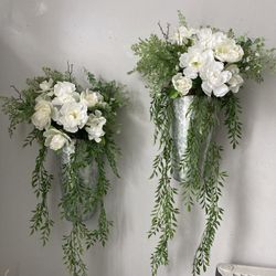 Wall Cascade Flower Arrangements In your Choice Color Large Vases