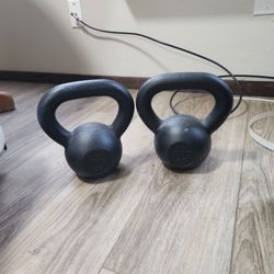 Two 25lb Kettle Bells