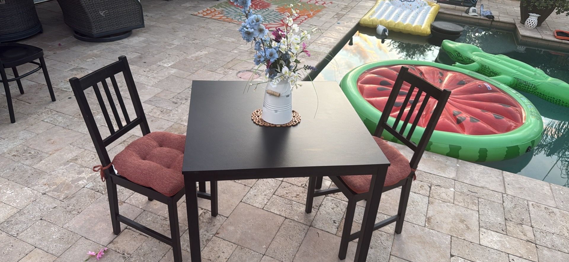 Black adorable wood dining table