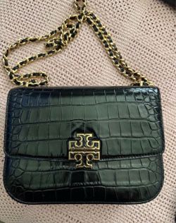 Tory Burch Crocodile embossed leather shoulder bag