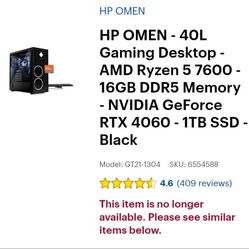 Hp Omen 40L Prebuilt