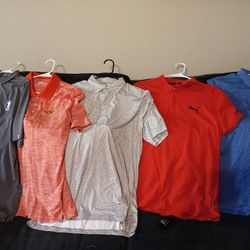 5 Camisas Tipo Polo  Size L. JOHNNIE, PUMA, POLO, RUSSELL ,USAG Las 5 Por $50 