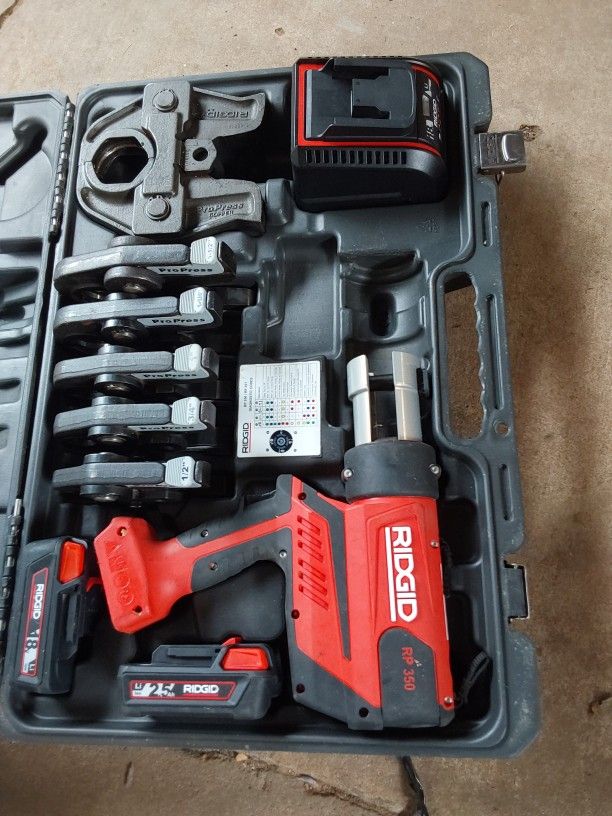 Propress Ridgid RP 350. 1/2. 3/4. 1. 11/4. 11/2. 2. Inches