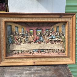 Cuadro De La Última Sena Firmado.A Tristán  28” X16”