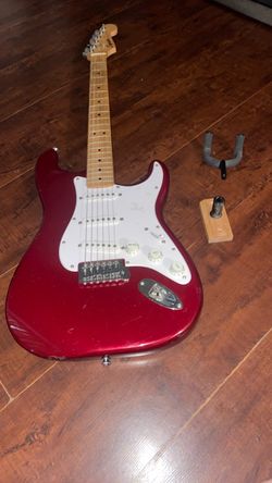 Electric red guitar