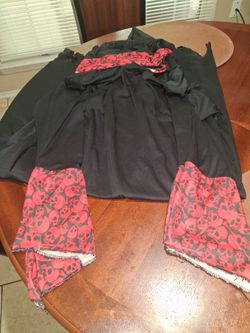 Costume outfit black hooded with skull one size fit in good condition