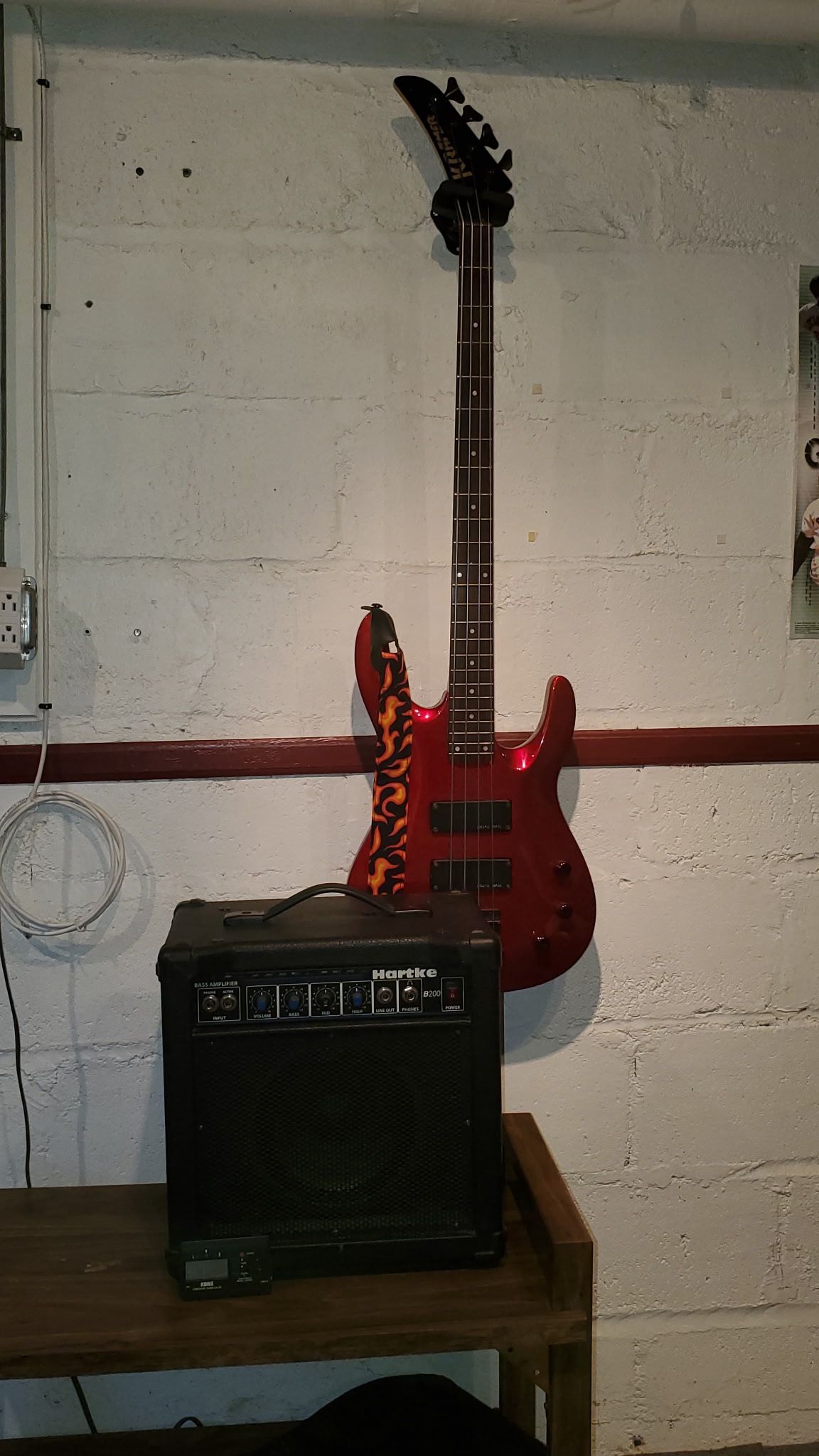 Hartke Amplifier and KramerBass Guitar