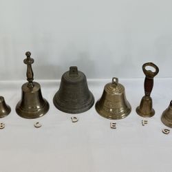 Antique Bells | Vintage Brass Bells | Miniature French Bell | School Bell | Pricing In Description