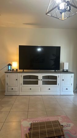 White Wood TV Stand