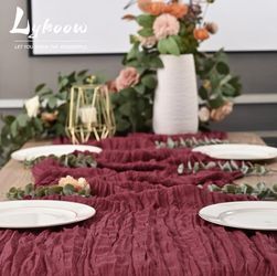 🔥 Wedding Table Runner 10ft | Burgundy | $16