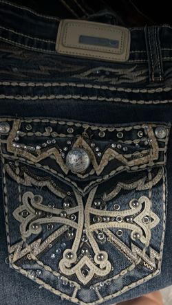 Dark Wash Embellished Western Denim Jeans