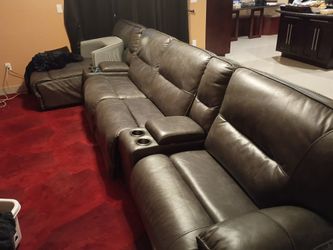6 pc sectional w/chaise - dark grey
