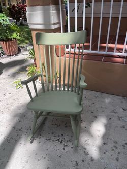 Sage Green Painted Wood Rocking Chair