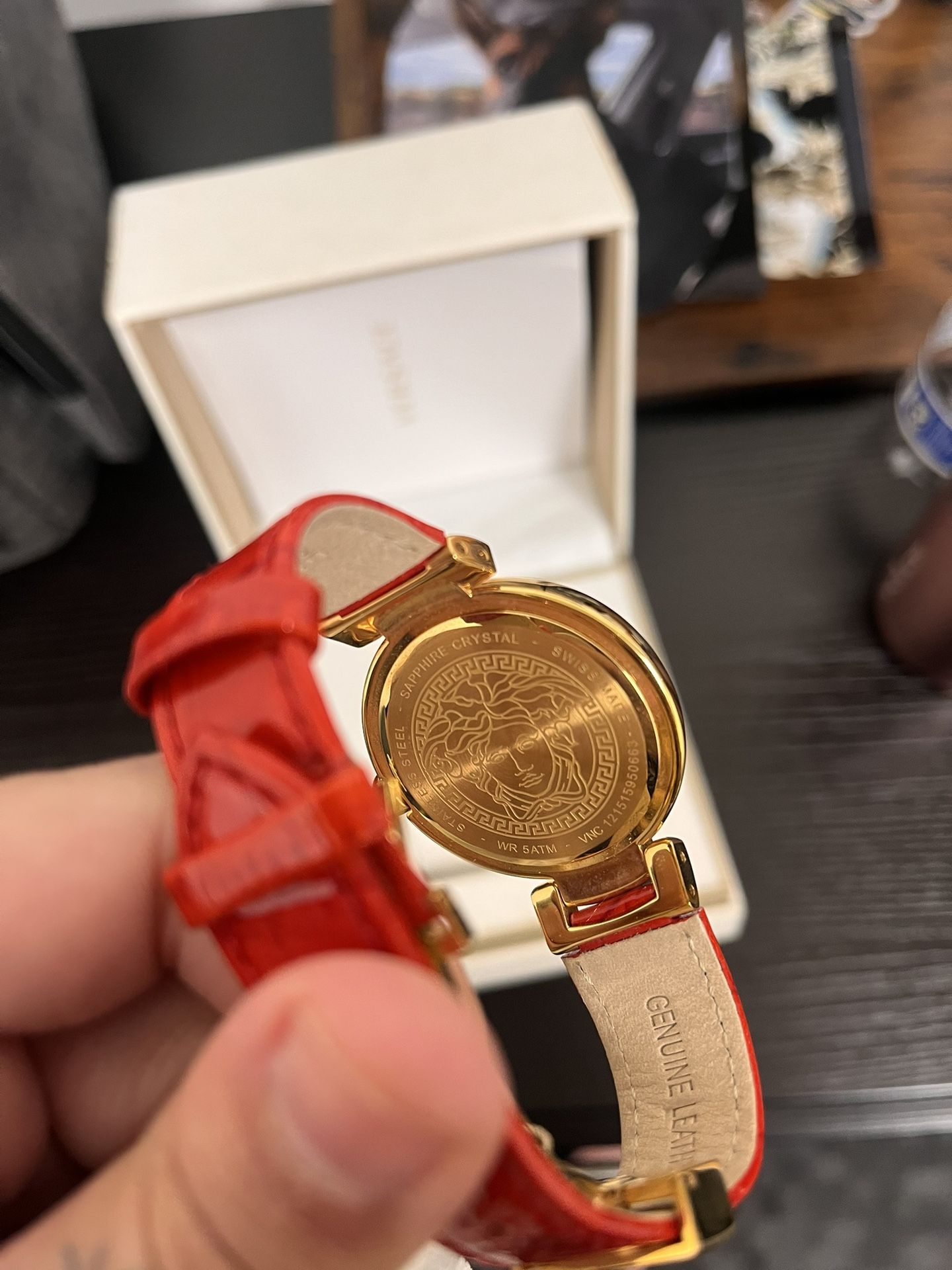 Red Leda Versace Watch 