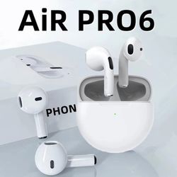 AIR PRO6 EARBUDS (White, Turquoise & Purple)