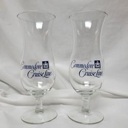 Commodore Cruise Line, Set Of 6 Hurricane Glasses