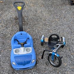 Kids push Car & Kids Schwinn Tricycle