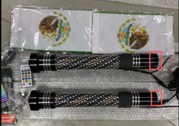 Pair 2FT Laser Spiral LED 2.2” Fat Whip Light Antenna RGB Chasing For Can-am X3 RZR UTV
