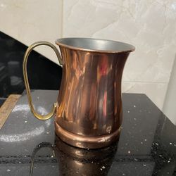 Vintage Tagus Copper Mug Tankard Brass Handle . Made in Portugal 