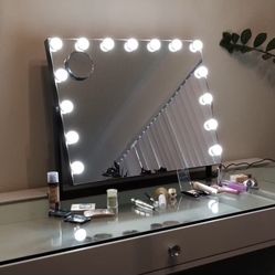 Brightface Touch control And Built In Wireless Charger vanity Mirror  