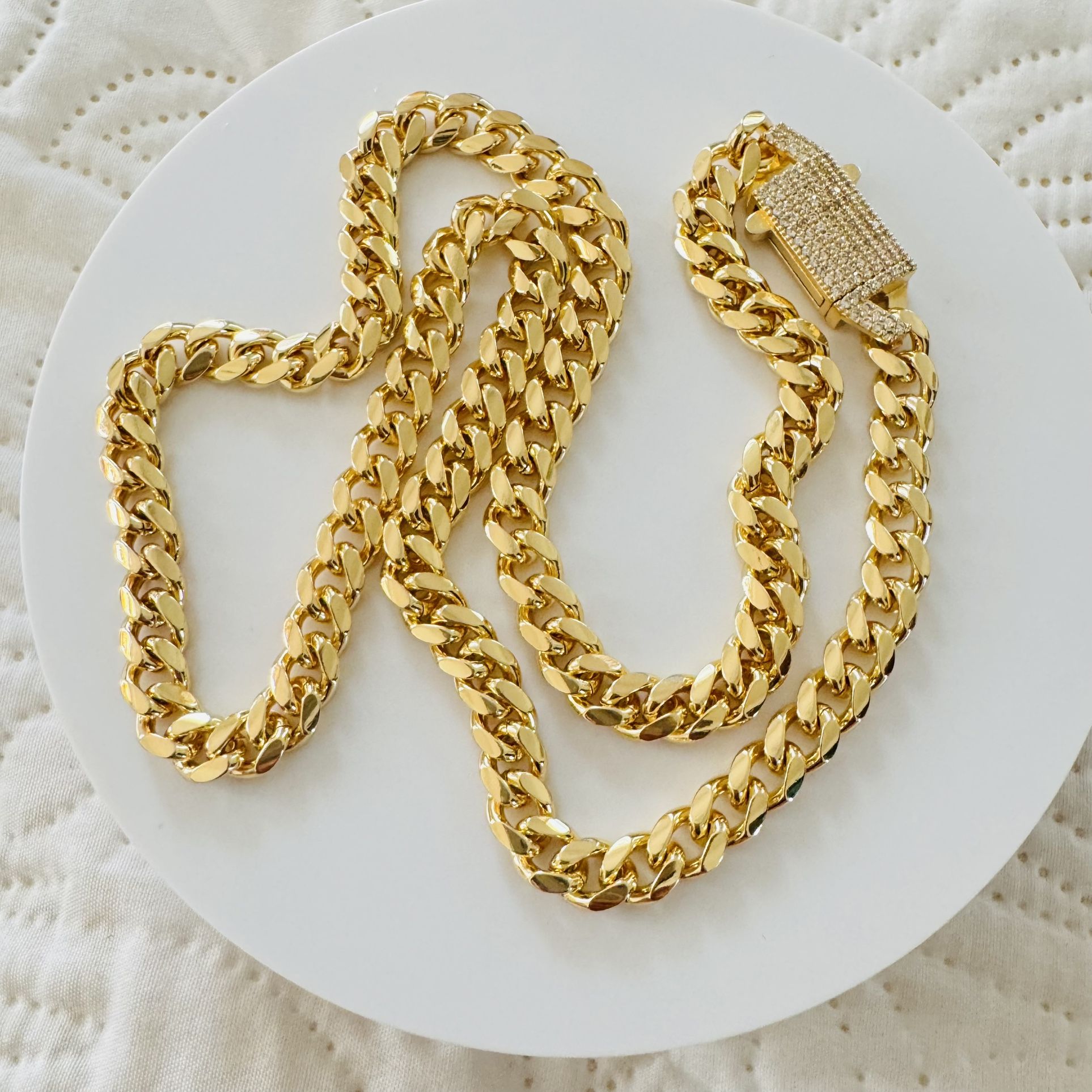 14K Gold plated Monaco Men’s Necklace. New