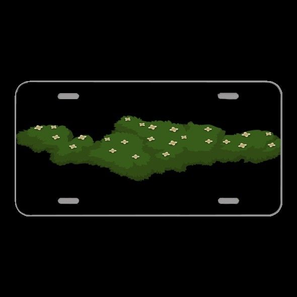 License Plate Novelty Car Front Green Plants Flowers Greenery
