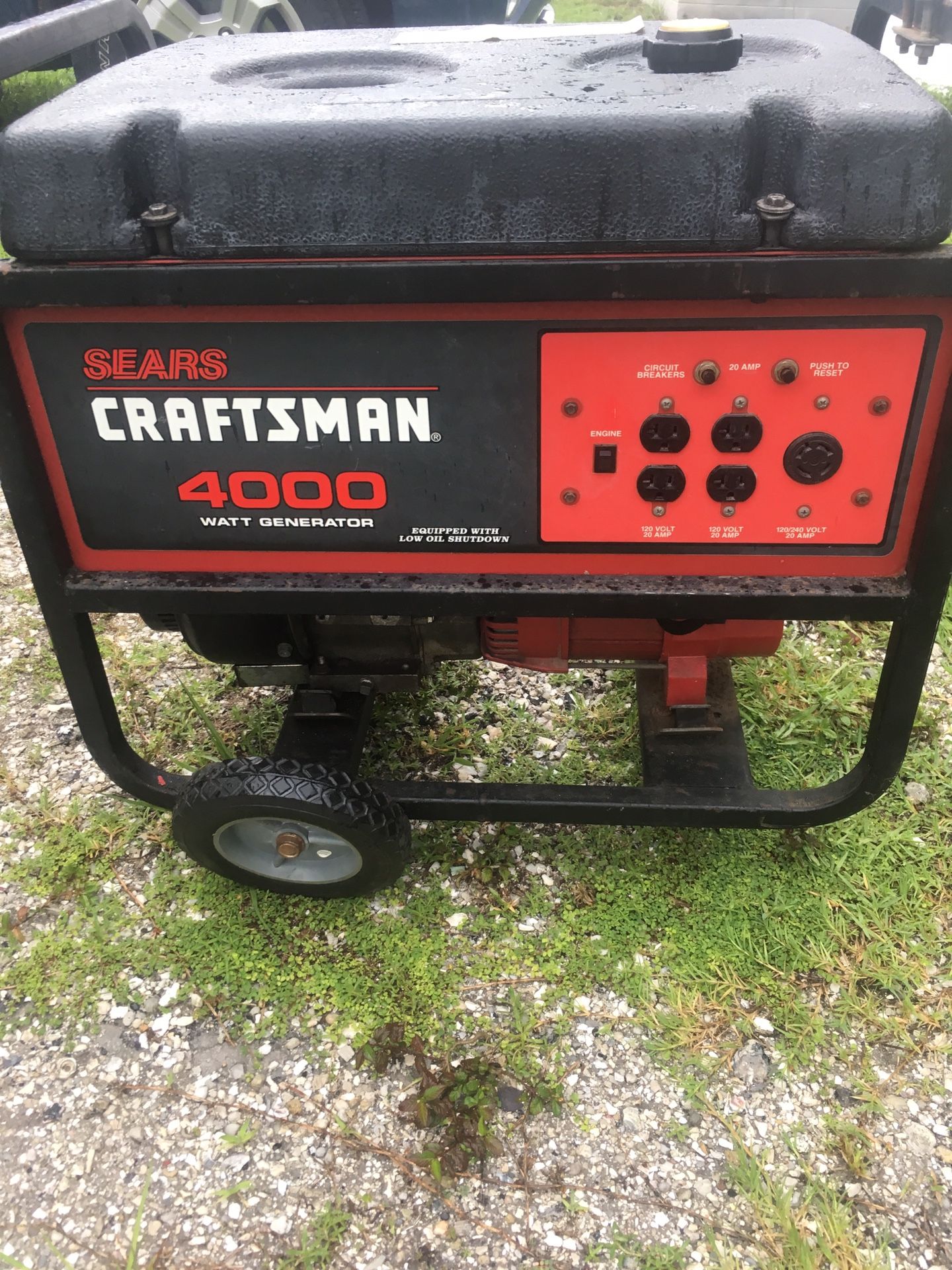 Sears Craftsman 4000 watt gas generator power your Tv, fridge and air cooling.