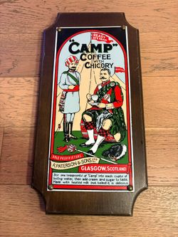 1970 Camp Coffee Enamel Advertising Sign