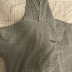 Mens Essentials Fear of Good Grey Hoodie Size M