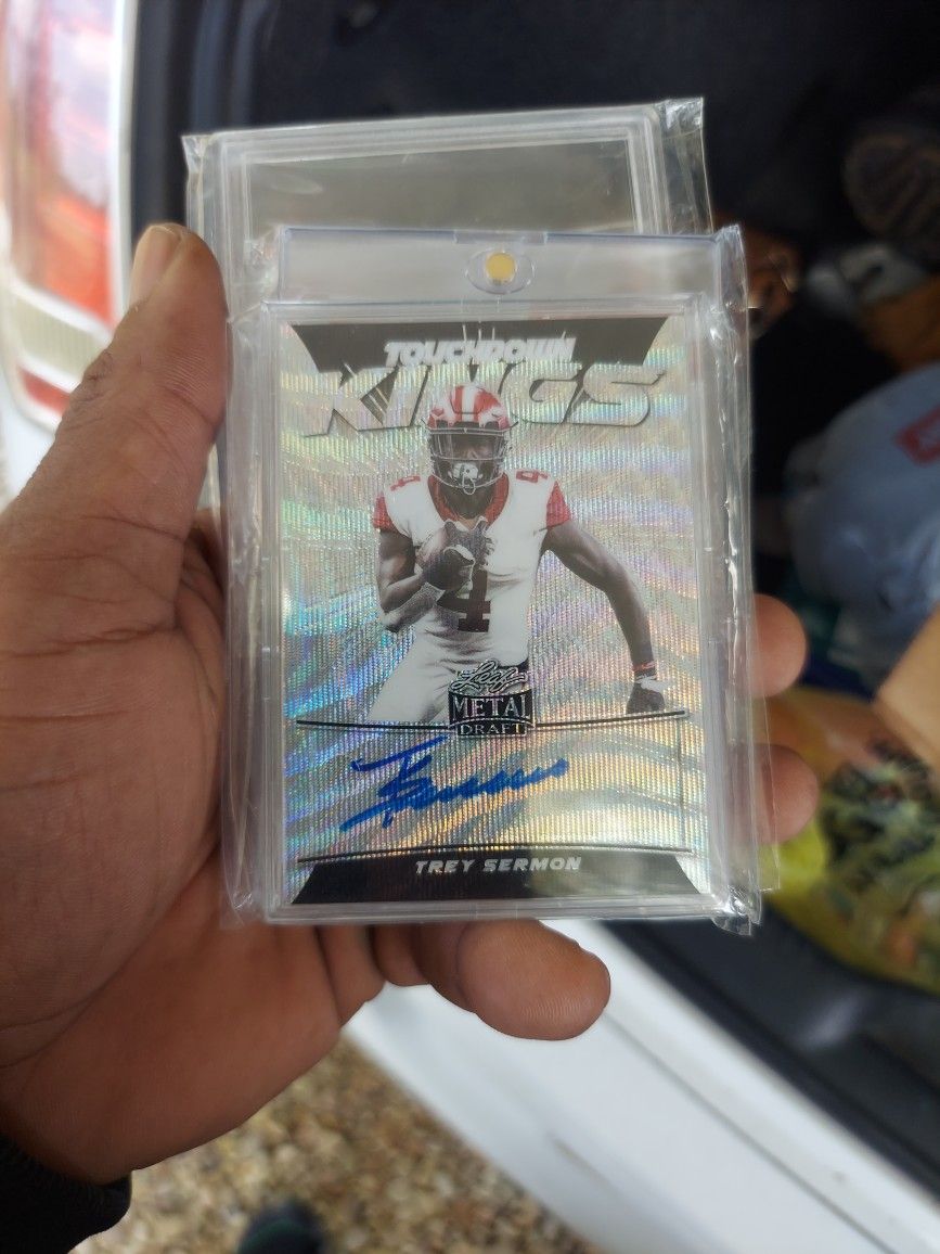 Trey Sermon Metal Draft Touchdown Kings Autographed 