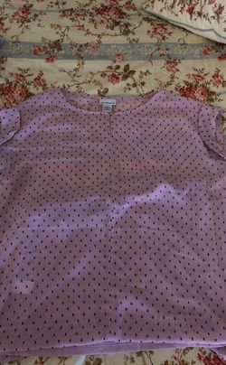 Liz Claiborne pink e polka dots blouse L