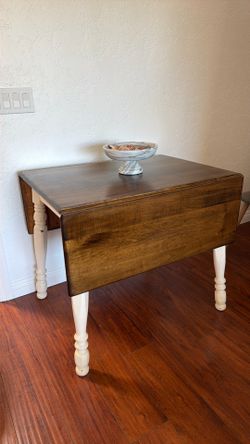 Solid wood table w/ folding extension