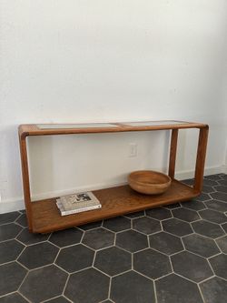 Mcm Oak Console Table