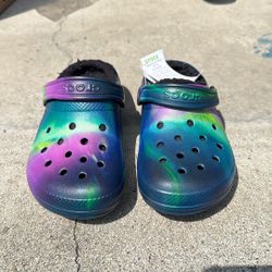 Tie Dye Fur Crocs