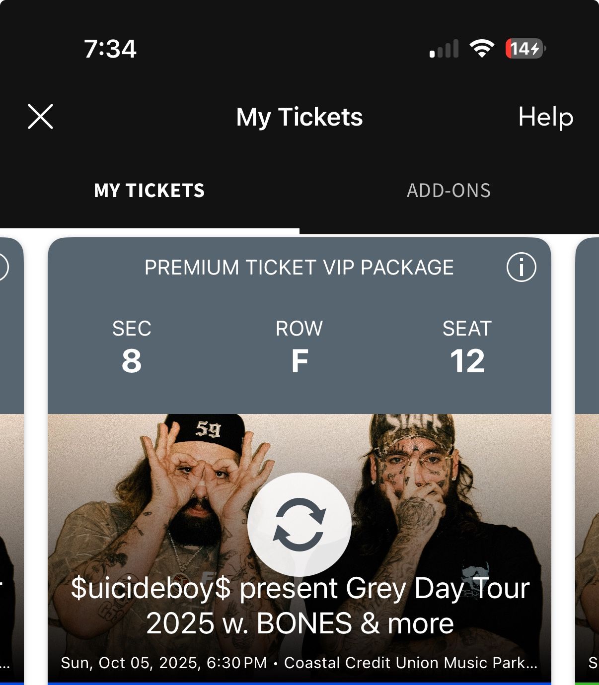 VIP G59 Ticket